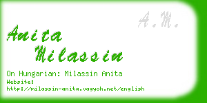 anita milassin business card